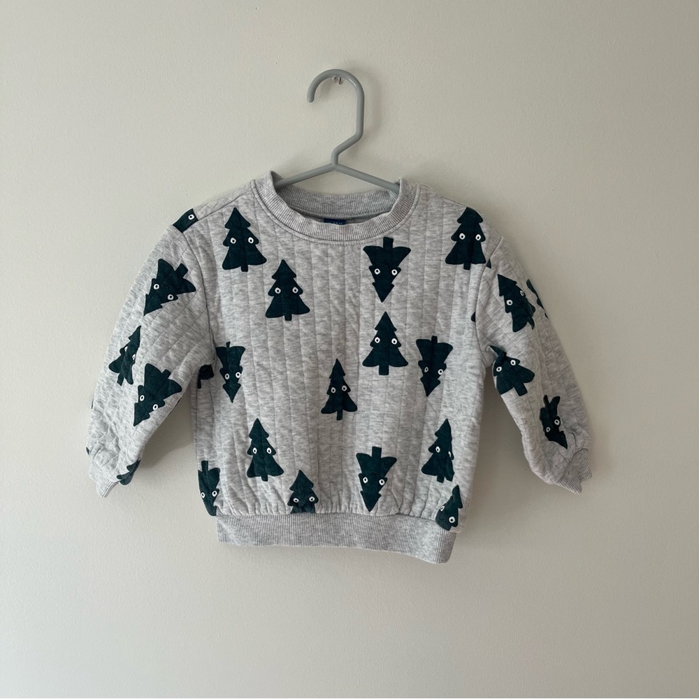 Kids Old Navy Quilted Christmas Tree Sweatshirt 18-24m